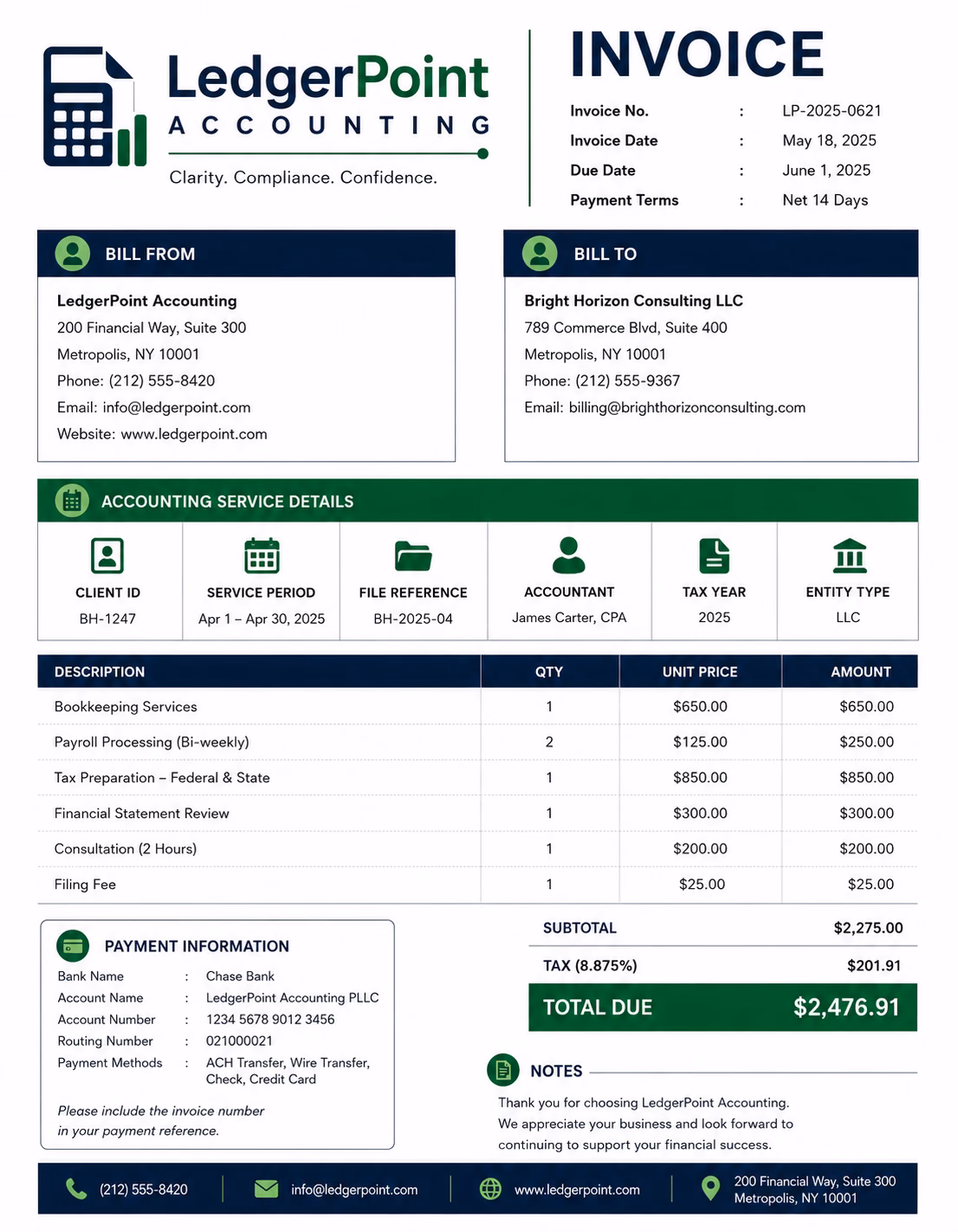 Accounting Invoice Template