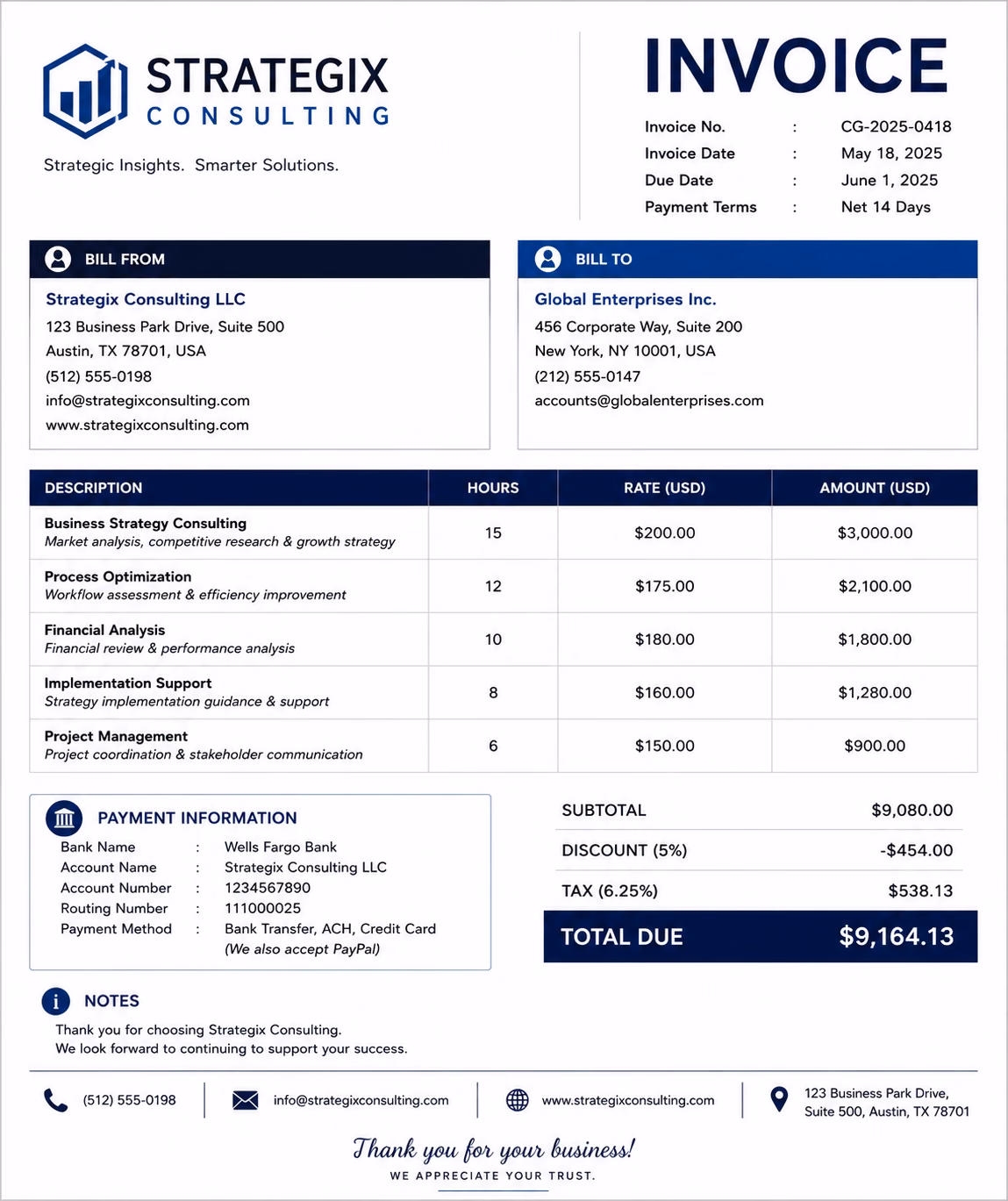 Consulting Invoice Template
