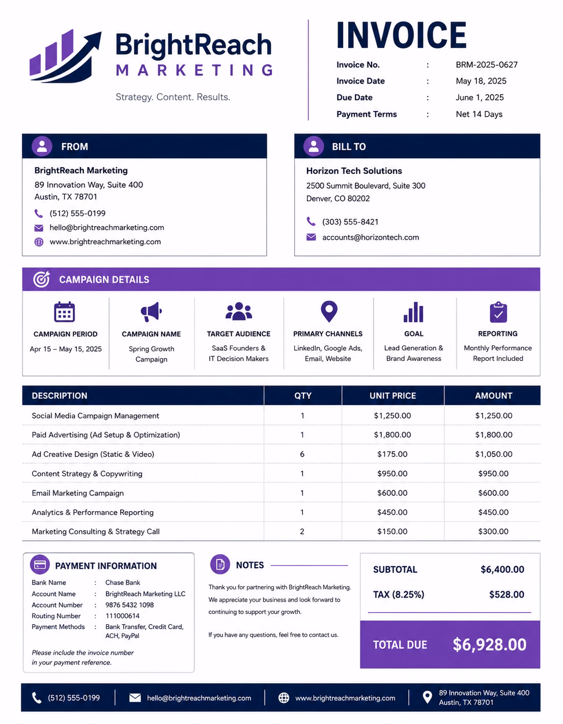 Marketing Invoice Template Marketing Invoice Template