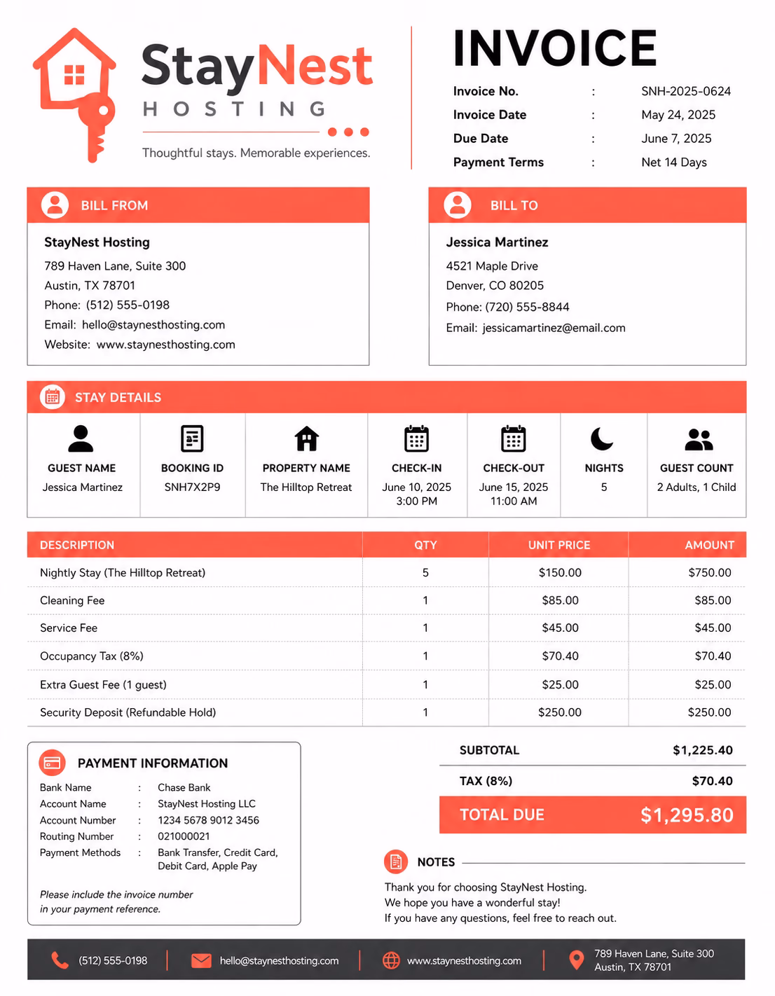 Airbnb Invoice Template Airbnb Invoice Template