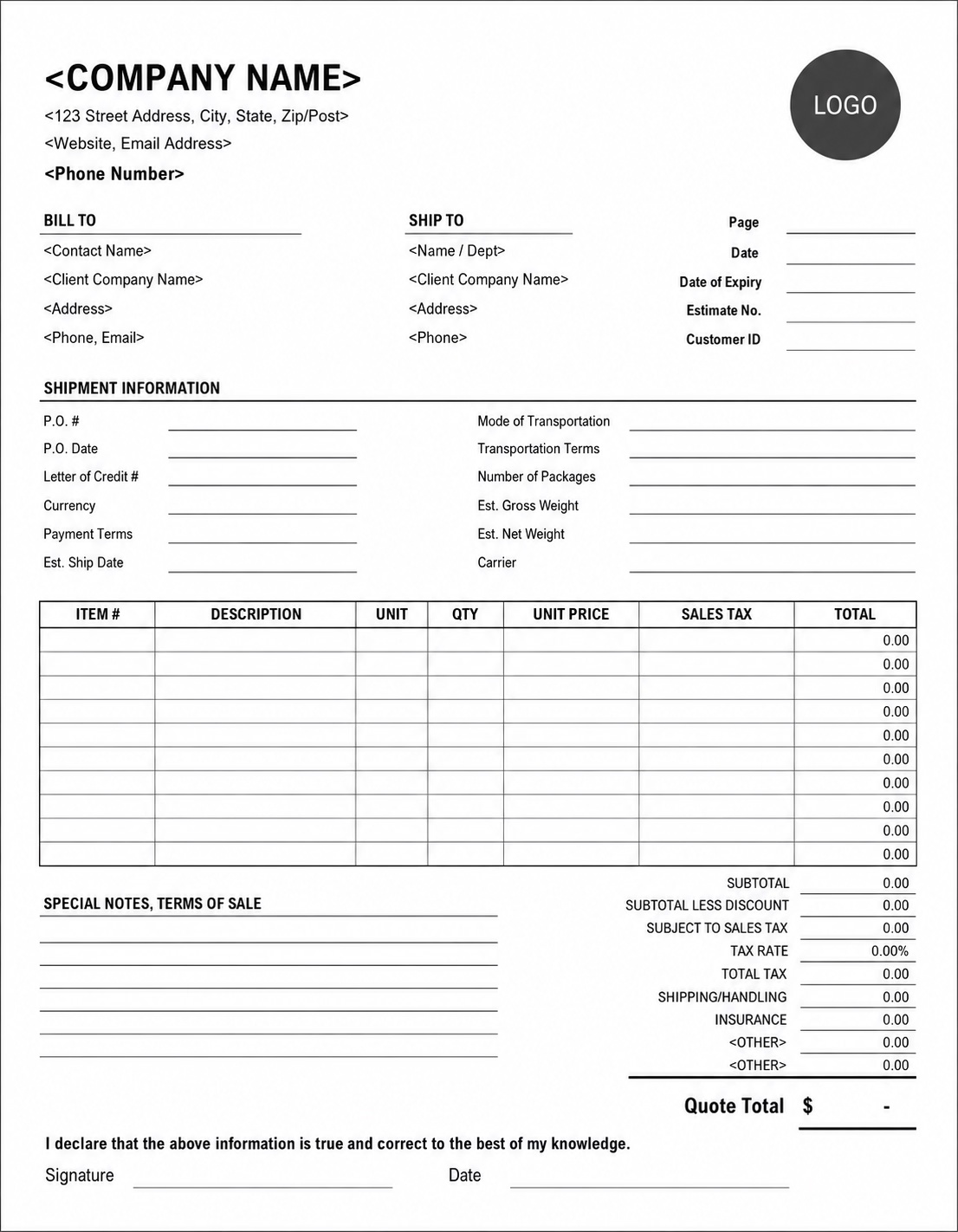 Bold invoice template preview