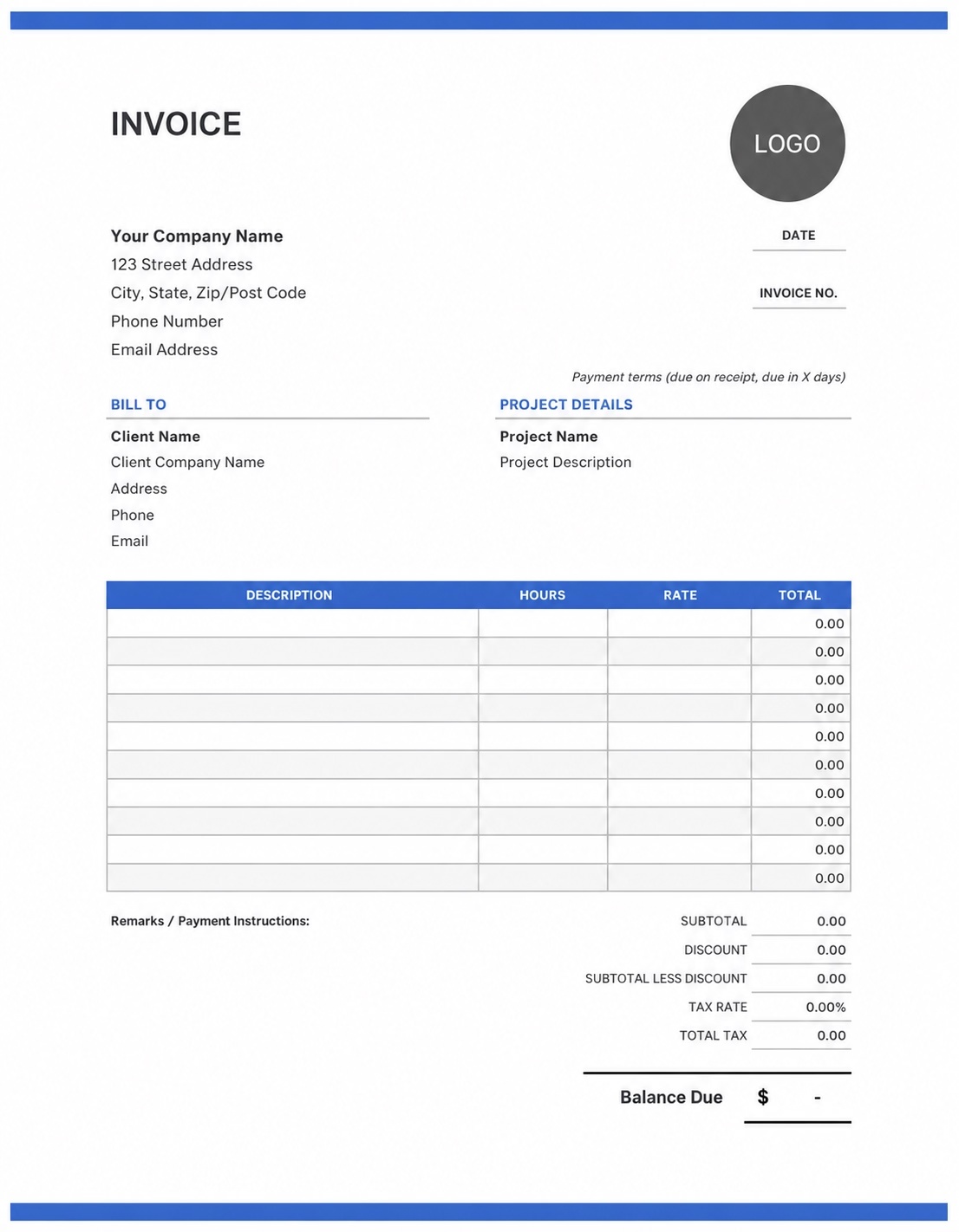 Classic invoice template preview